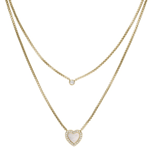 Fossil Gold Toned Layered Necklace NWOT - Picture 1 of 3